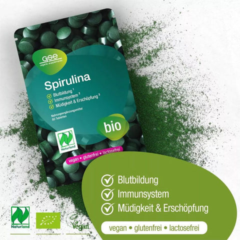 GSE Naturland Bio Spirulina 80 Tabletten à 500 mg , 40gr
