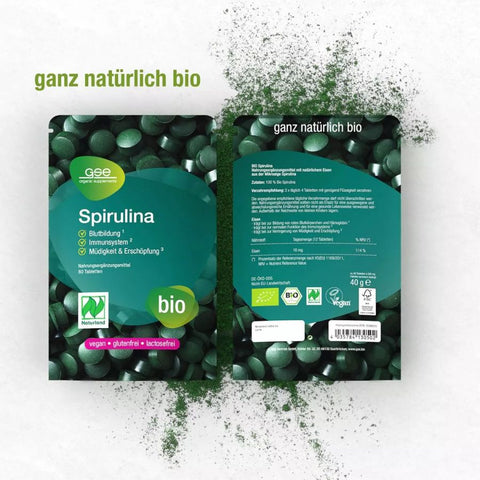 GSE Naturland Bio Spirulina 80 Tabletten à 500 mg , 40gr
