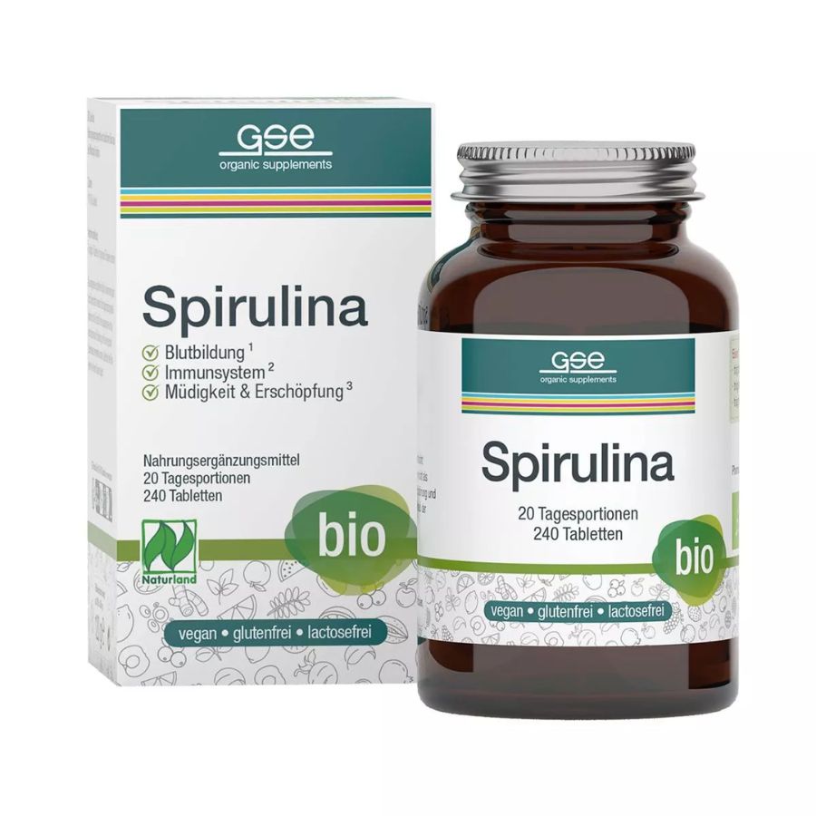 GSE Naturland Bio Spirulina 240 Tabletten à 500 mg , 120gr