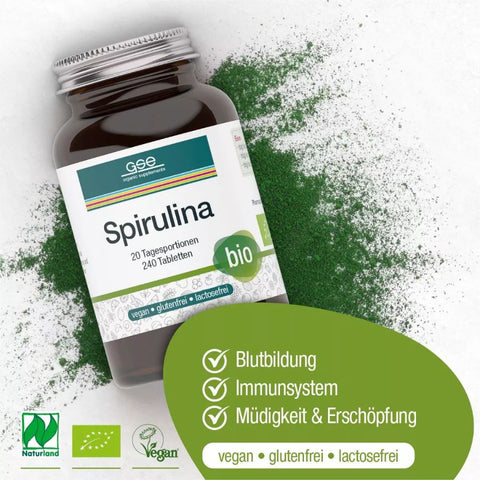 GSE Naturland Bio Spirulina 240 Tabletten à 500 mg , 120gr