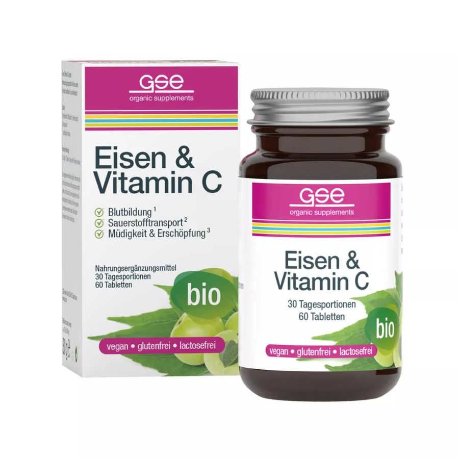 GSE Eisen & Vitamin C Complex (Bio), 60 Tbl. à 500 mg, 30g