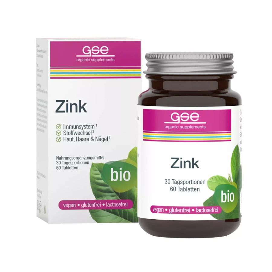 GSE Zink Compact (Bio), 60 Tabl. à 500 mg, 30g