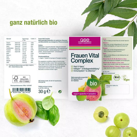 GSE Women Vital Complex (organic), 60 tablets of 500mg each, 30g