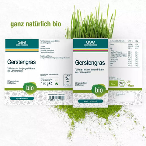 GSE BIO barley grass, 240 tablets of 500 mg, 120g