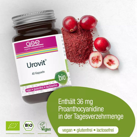 GSE Urovit® BIO Cranberry, 40 caps. 480 mg, 19g
