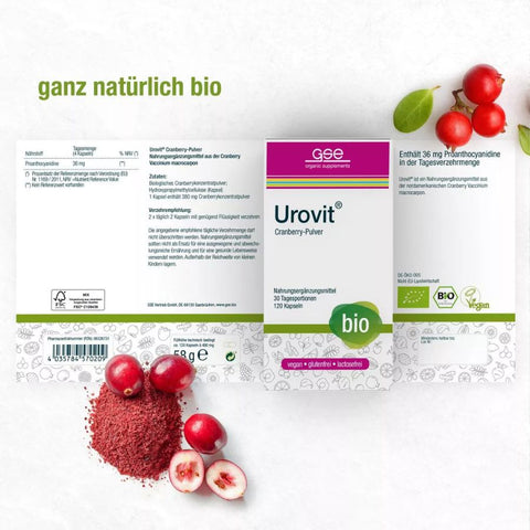 GSE Urovit® BIO Cranberry, 120 Kapseln à 480 mg, 58g
