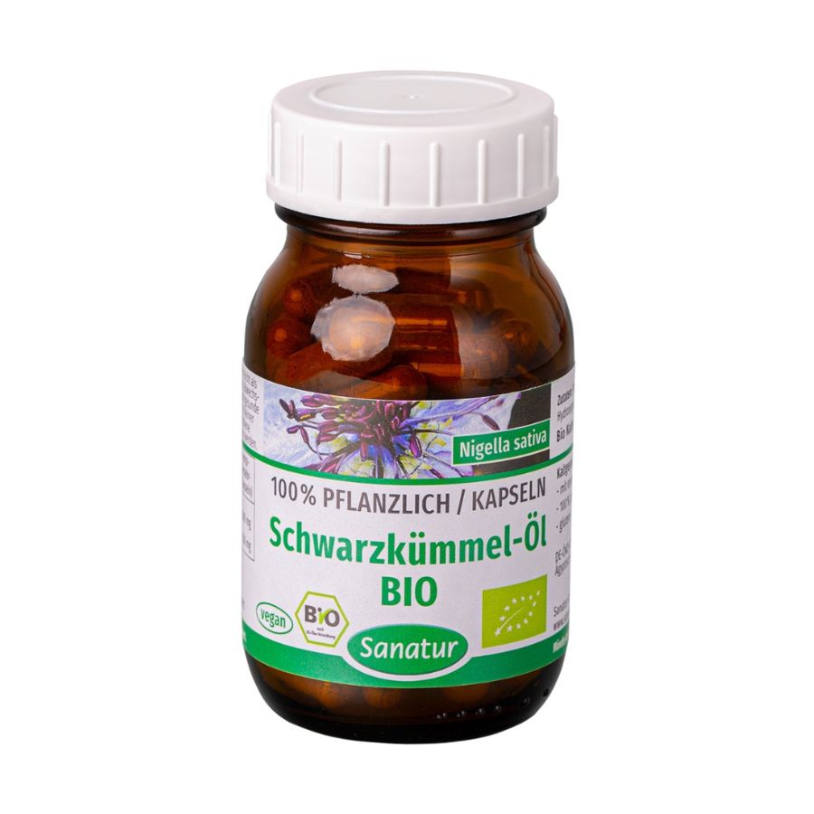 Sanatur Schwarzkümmel-Öl, BIO 60 Kapseln (34 g)