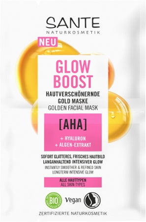 Sante Naturkosmetik Glow Boost Skin Beautifying Gold Mask Organic 2x4ml