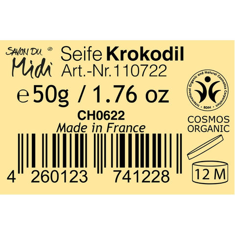Savon du Midi Seife Krokodil mit Lemongrass-Öl Bio 50g