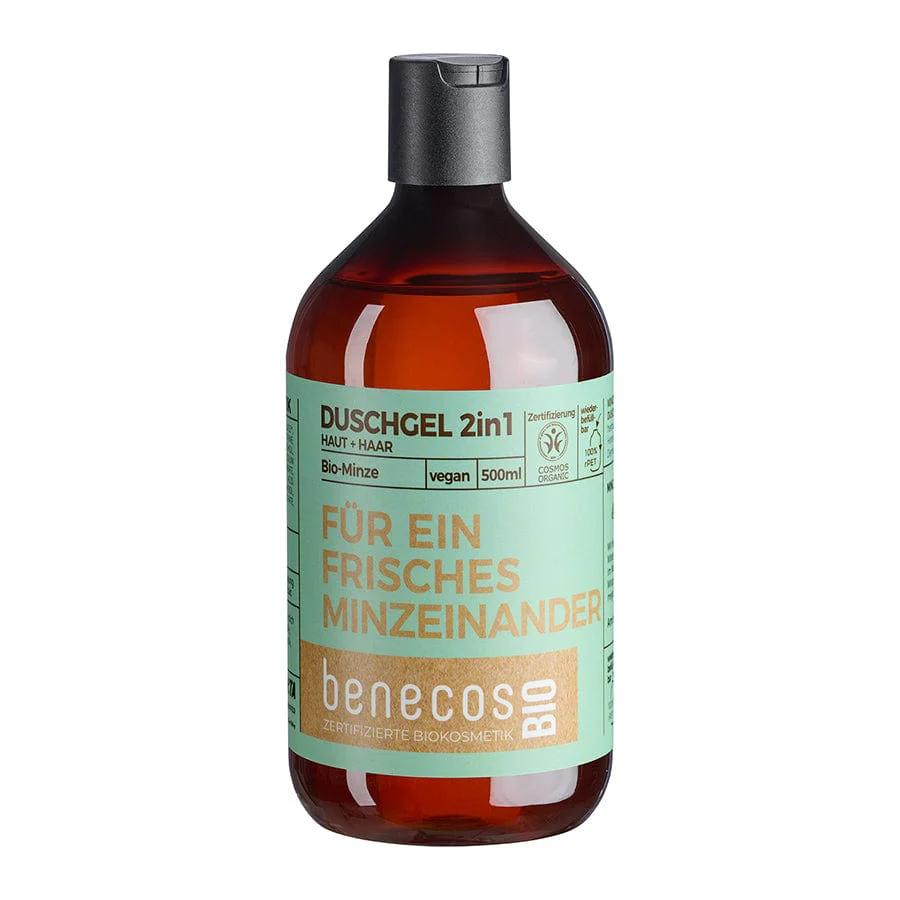 benecosBio FÜR EIN FRISCHES MINZEINANDER Duschgel 2in1 Bio Minze Haut und Haar 500ml