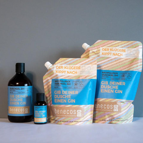 benecos GIVE YOUR SHOWER A GIN Shower Gel 2in1 Skin and Hair Organic 500ml