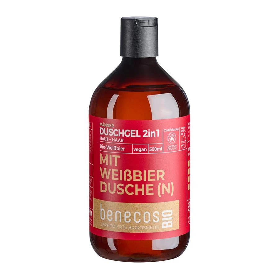 benecosBio MIT WEIßBIER DUSCHE(N) Duschgel 2in1  Bio Weißbier Haut und Haar Bio 500ml