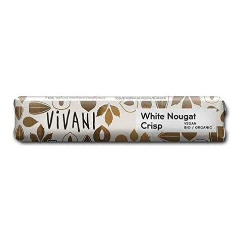 Vivani White Nougat Crisp chocolate bar organic