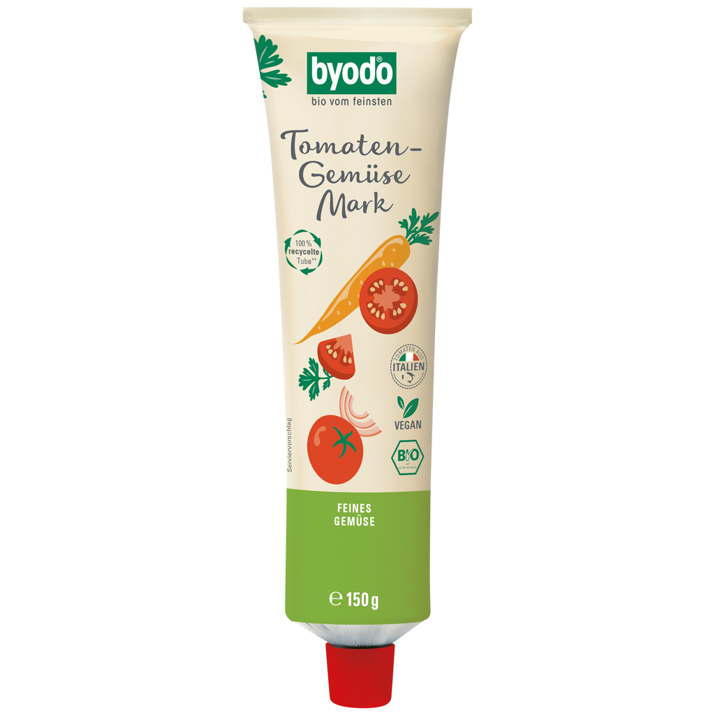 Byodo Tomaten-Gemüse Mark Doppelfrucht in der Tube (150g)