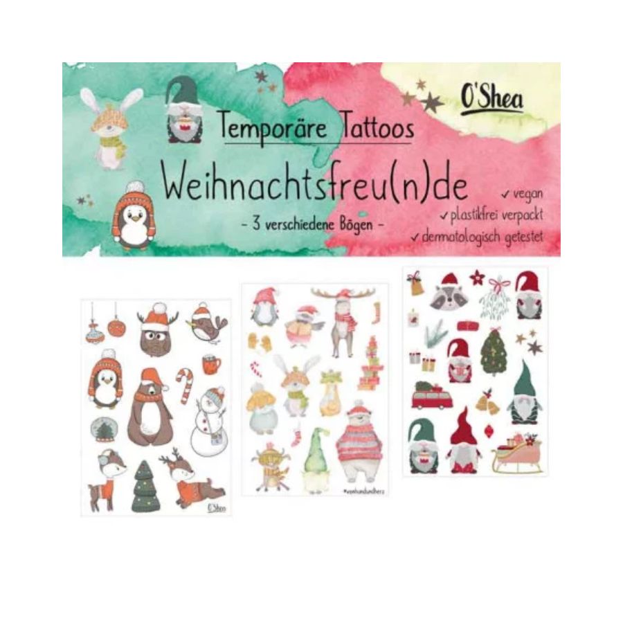 Mal mich bunt Temporäre Tattos Weihnachtsfreu(n)de