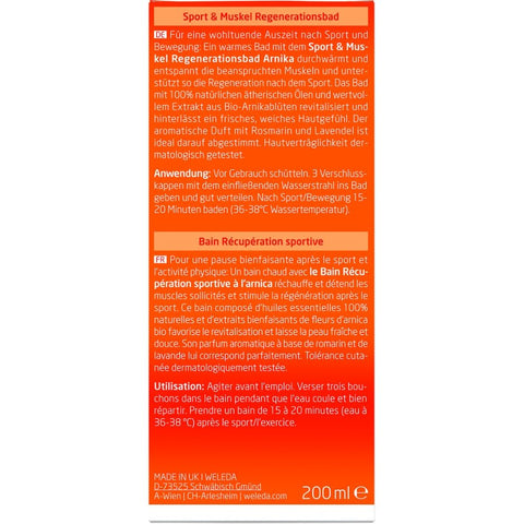 WELEDA Sport &amp; Muscle Regeneration Bath Arnica Organic 200ml