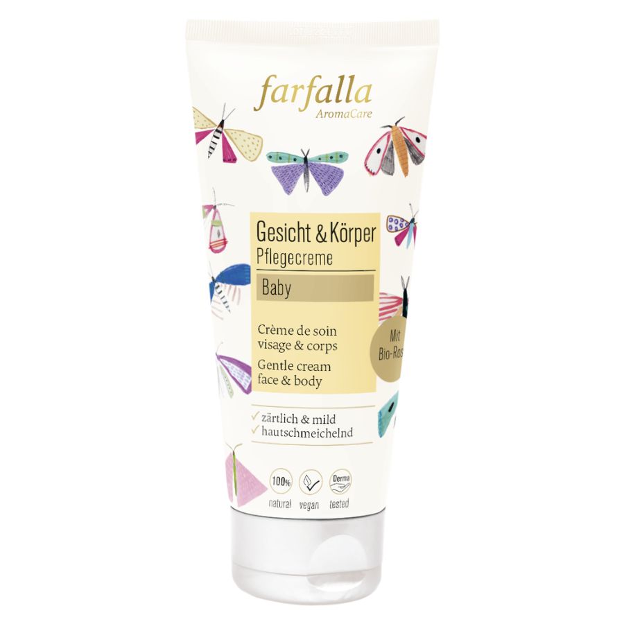 Farfalla Baby, Rose, Zärtliche Pflegecreme Gesicht & Körper Bio 100ml