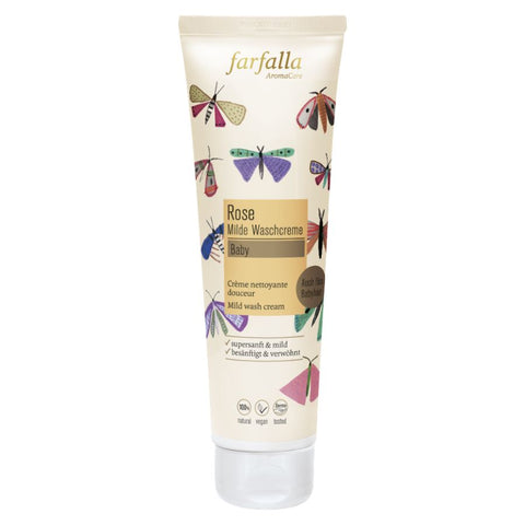 Farfalla Baby, Rose, Mild Wash Cream Organic 145ml