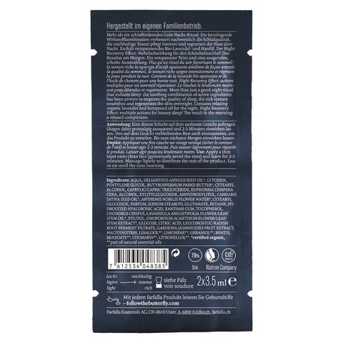 Farfalla Intense Sleep Overnight Mask, Night Recovery Effect, 2x 3.5ml