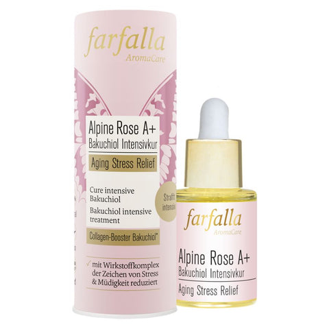 Farfalla Alpine Rose A+ Bakuchiol Intensivkur, Aging Stress Relief Bio 15ml
