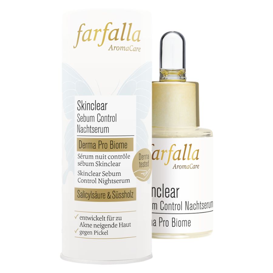 Farfalla Skinclear Sebum Control Nachtserum, Derma Pro Biome Bio 15ml