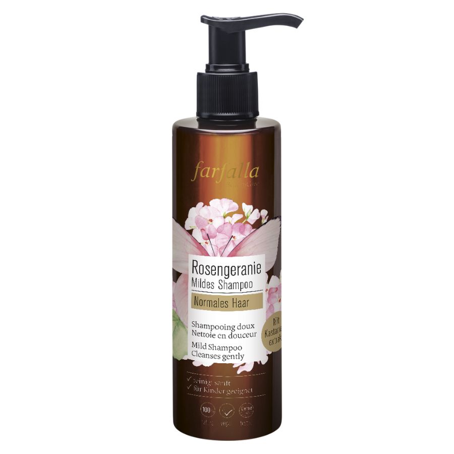 Farfalla Rosengeranie, Mildes Shampoo Bio 200ml