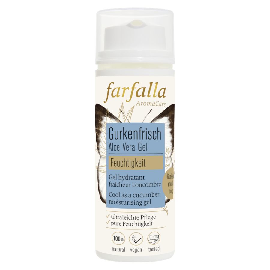 Farfalla Aloe Vera, Gurkenfrisches Feuchtigkeitsgel, Feuchtigkeit Bio 50ml