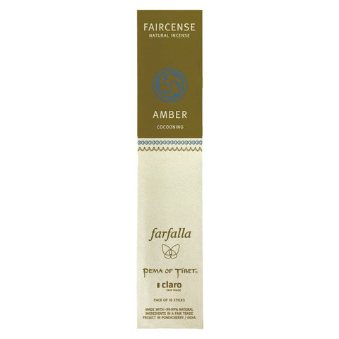 Farfalla Amber / Cocooning, Faircense Räucherstäbchen Bio 15g