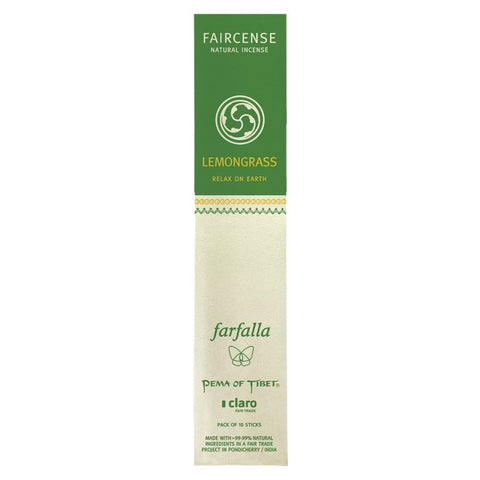 Farfalla Lemongrass / Relax on Earth, Faircense Incense Sticks Organic 15g