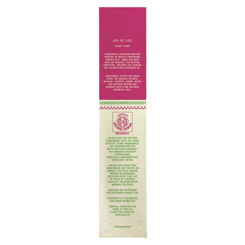 Farfalla Ylang Ylang / Joy of Life, Faircense Incense Sticks Organic 15g