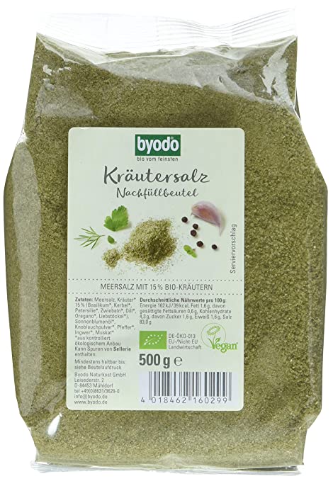 BYODO Premium Bio-Kräutersalz Nachfüllbeutel 500g Bio
