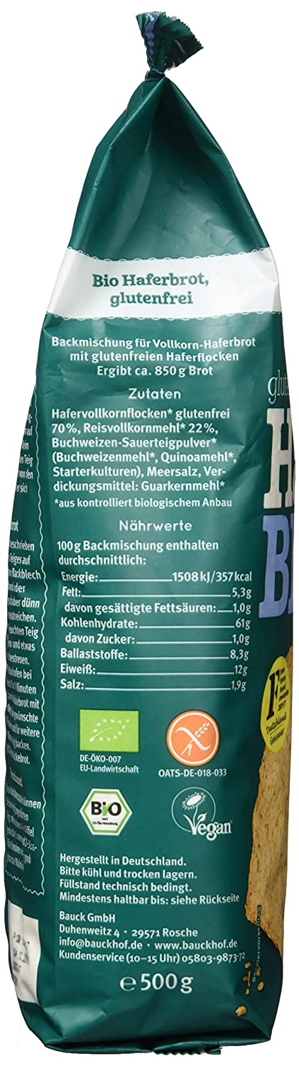 Bauckhof Oat Bread Whole Grain (gluten-free) 500g