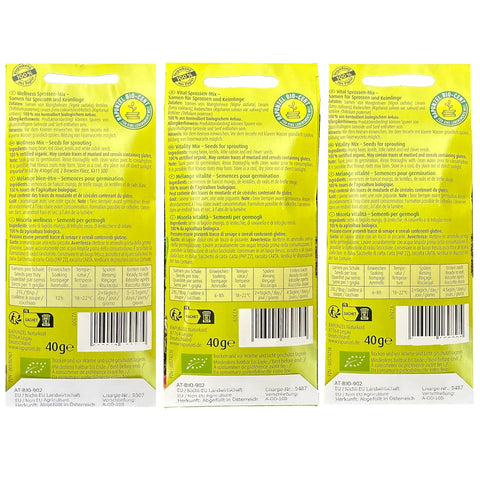 Rapunzel bioSnacky Sprouts bioSnacky Mix | Wellness Sprouts, Vitality Sprouts, Fitness Sprouts | Organic Sprouting Seeds (3x 40g)