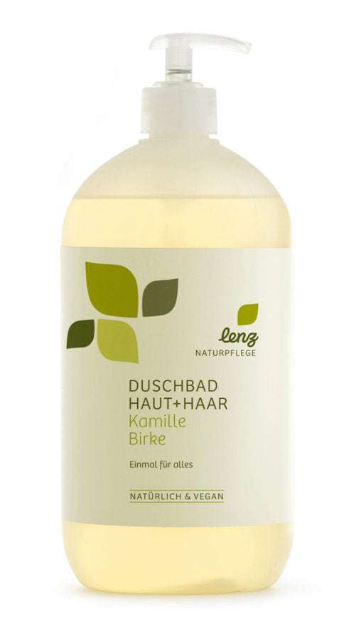 Lenz Naturpflege Duschbad Haut+Haar Einmal für alles Kamille Birke 950ml