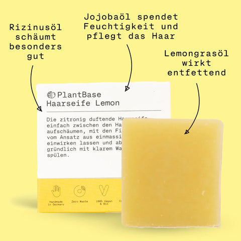 PlantBase Haarseife Lemon Bio 100g