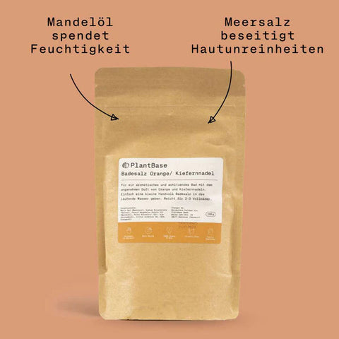 PlantBase Bath Salt Orange/Pine Needle Organic, 160g