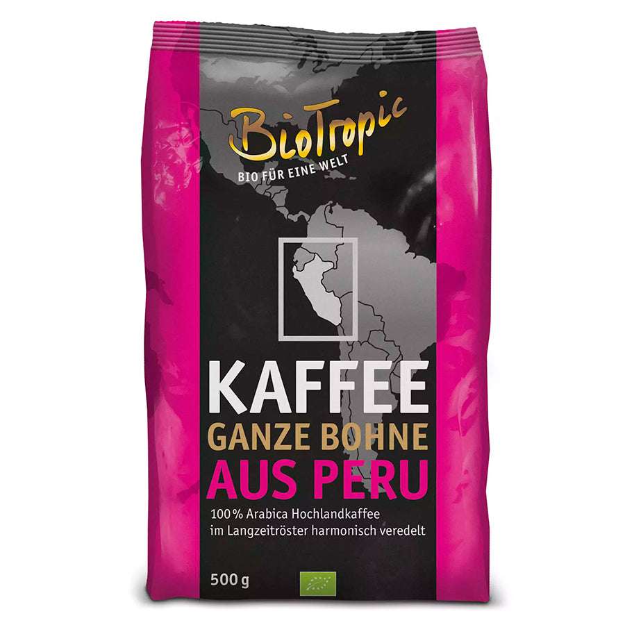 BioTropic Kaffee ganze Bohne Peru 100% Arabica 500g