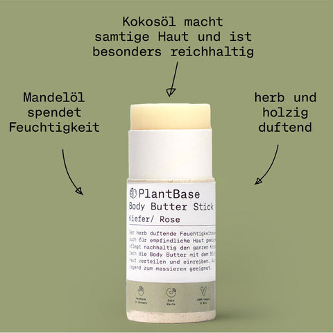 PlantBase Body Butter Stick Pine Rose 40gr