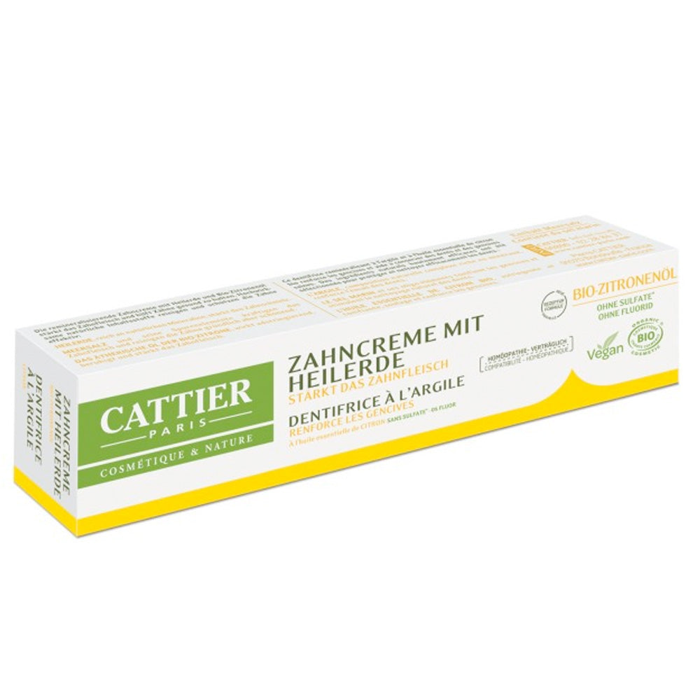 Cattier Zahncreme mit Heilerde - Zitrone Bio 75ml