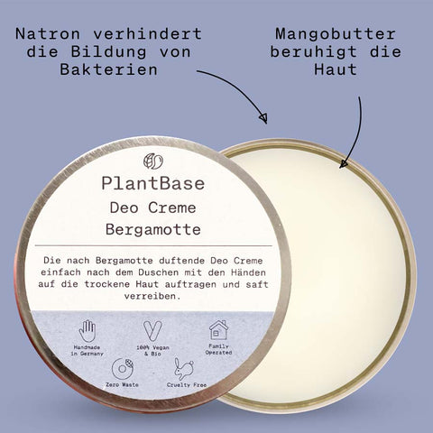 PlantBase Deodorant Cream Bergamot Organic 50ml