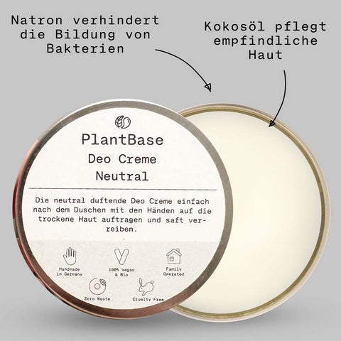 PlantBase Deodorant Cream Neutral Organic 50ml