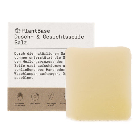 PlantBase Dusch- & Gesichtsseife Salz 100g