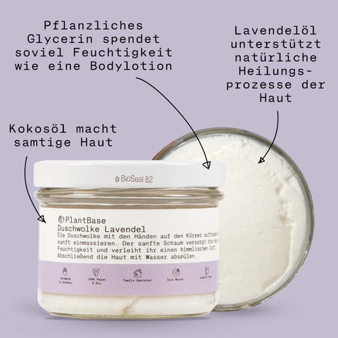 PlantBase Duschwolke Lavendel Bio 110g