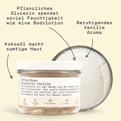 PlantBase Duschwolke Vanille Bio 110g