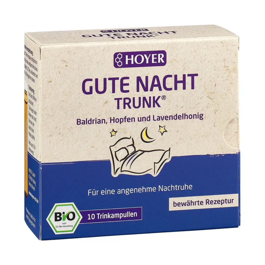 Hoyer Gute Nacht Trunk Baldrian, Hopfen & Lavendelblüten Honig Bio 10x10ml