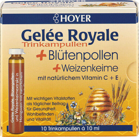 Hoyer Gelée Royale Trunk mit Blütenpollen und Weizenkeime Bio 10x10ml