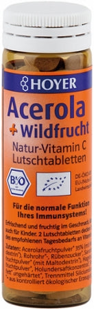 HOYER Acerola + Wildfrucht Lutschtabletten Bio 30g