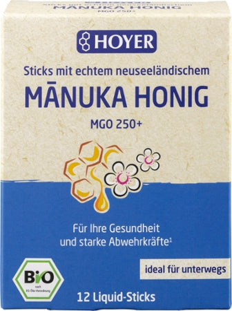 HOYER Manuka Honig Liquid-Sticks MGO 250+, 12 Stück