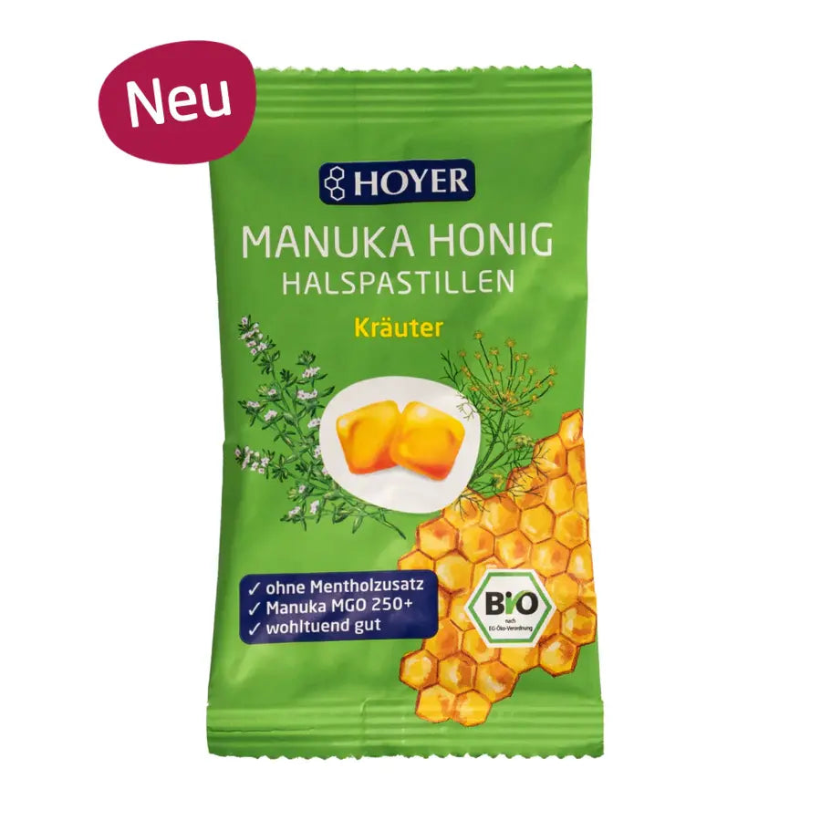 Hoyer Manuka Honig Halspastillen Kräuter Bio 30g