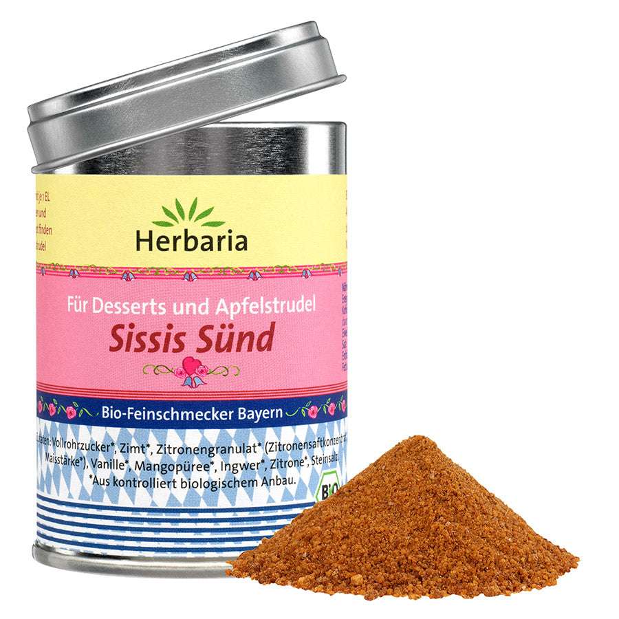 Herbaria Sissis Sünd (für Desserts und Apfelstrudel) 100g Dose - Bio